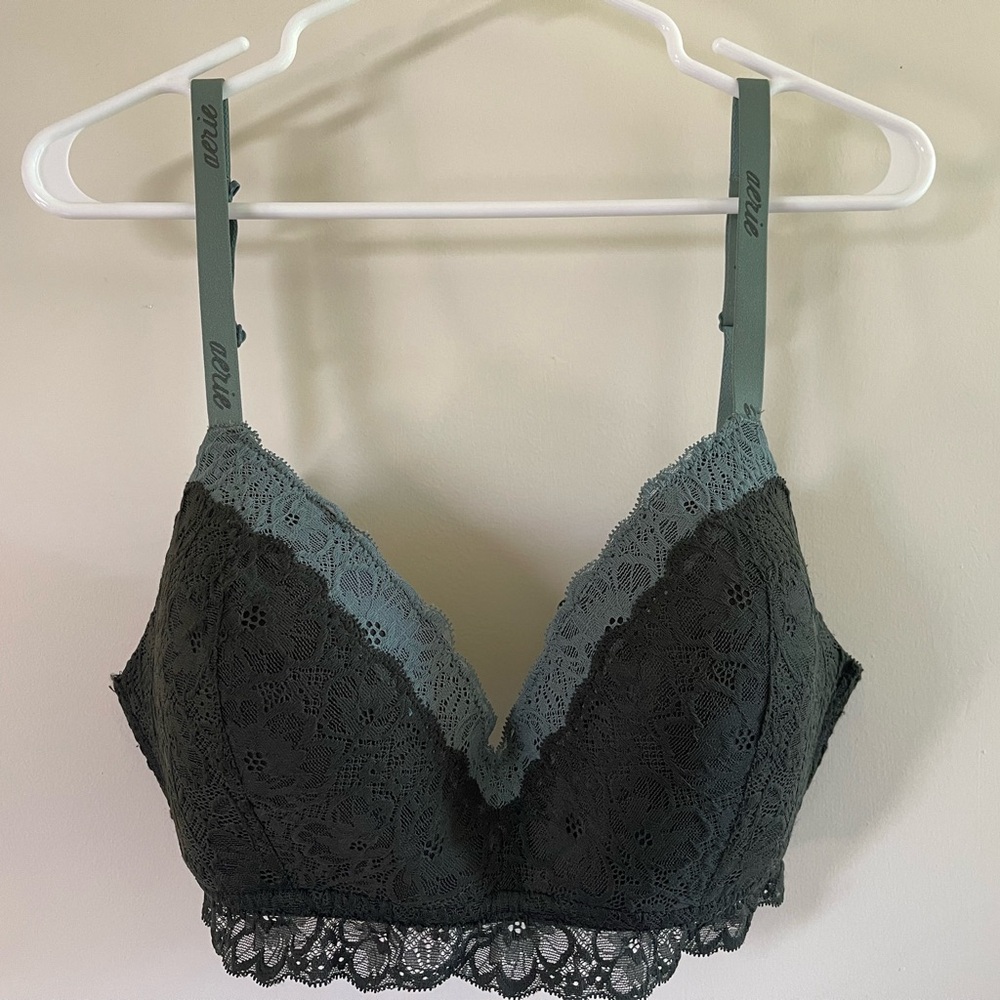 Aerie wireless bra, dark green, size 40C